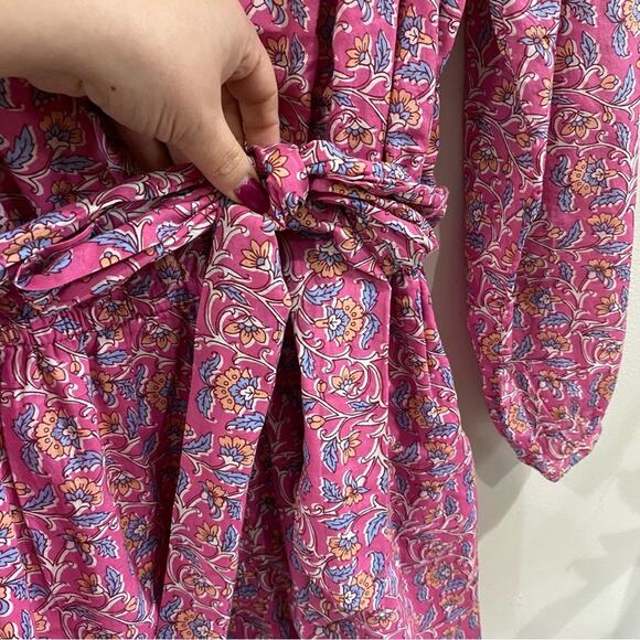 J.Crew Nicola Embroidered Pink Long Sleeve Cotton Tassel Romper AP193 Size 4 - Picture 6 of 13